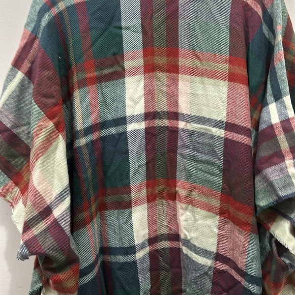 Quagga Red & Green Plaid Wrap Shawl - Picture 3 of 6